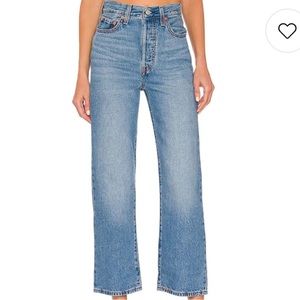 Levi’s Ribcage Straight Ankle Jeans Size 23 Light Medium Wash